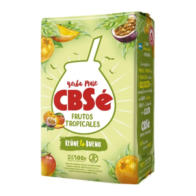 Yerba Mate CBSe Frutos Tropicales 500 g  Saborizada Frutal Argentina