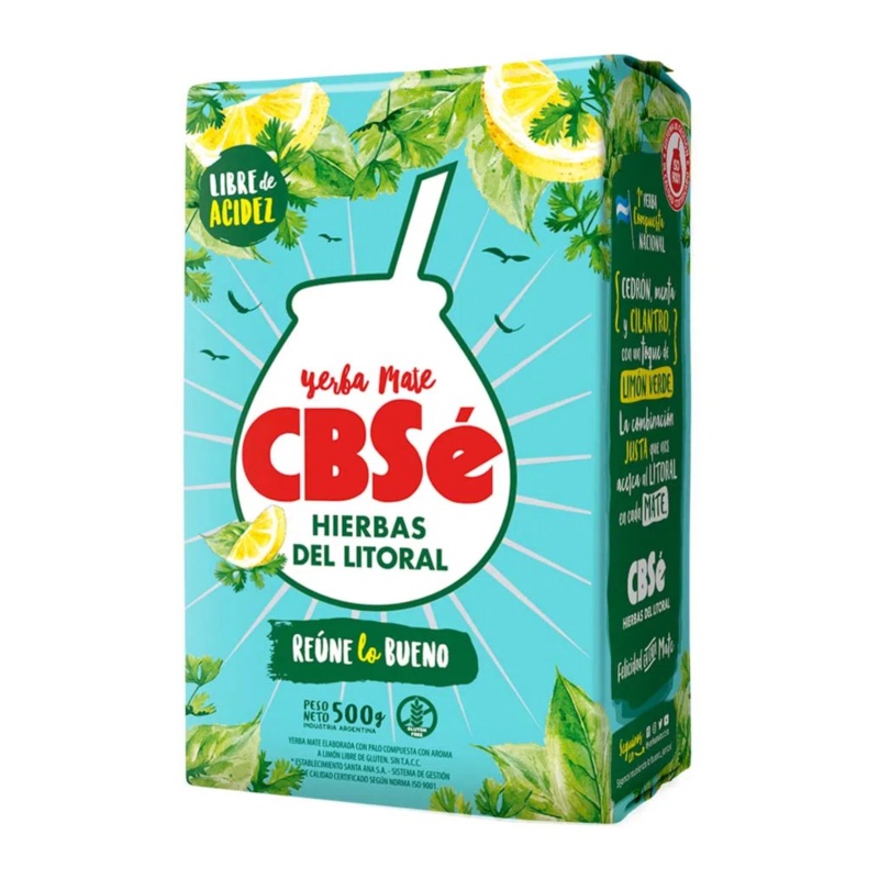 Yerba Mate CBSe Hierbas del Litoral 500 g  Saborizada Herbal Argentina