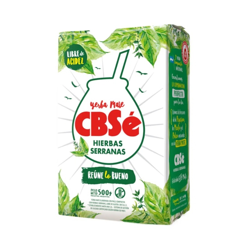 Yerba Mate CBSe Hierbas Serranas 500 g  Saborizada con Hierbas Naturales