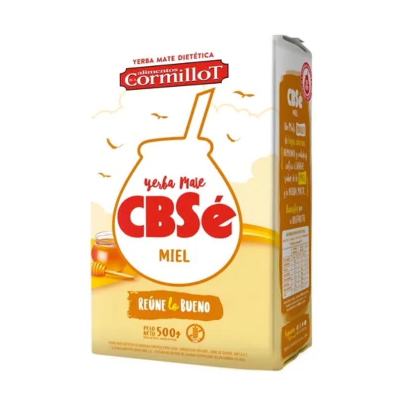 Yerba Mate CBSe Miel 500 g  Saborizada Argentina Dulce y Suave