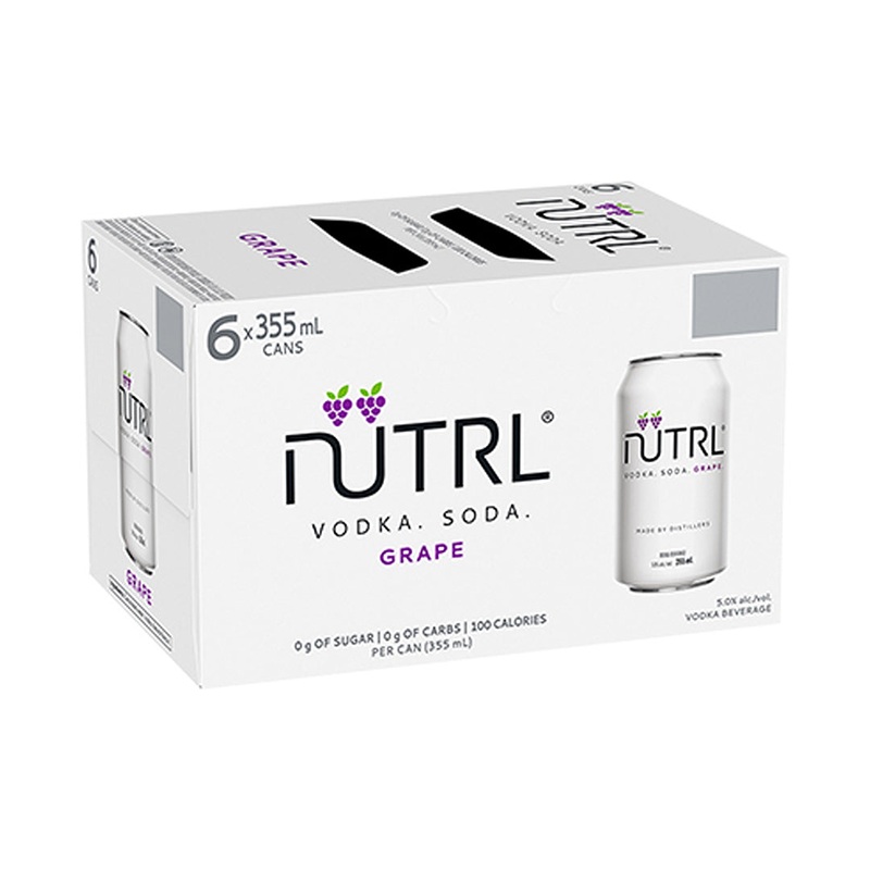 Nutrl Grape Vodka Soda – 6x355mL