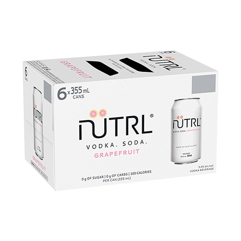 Nutrl Grapefruit Vodka Soda – 6x355mL