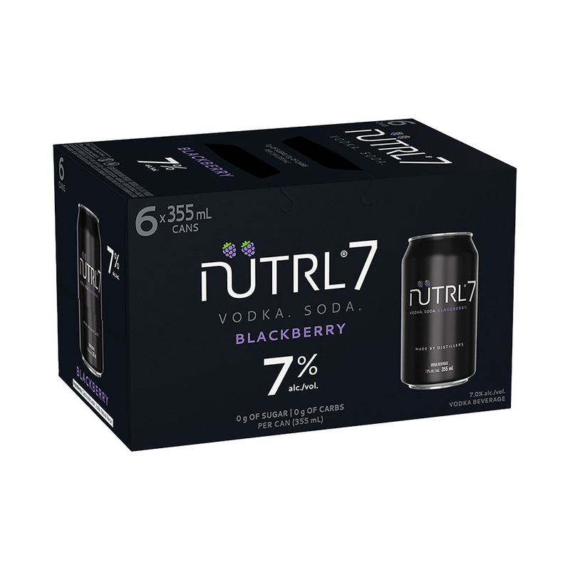 Nutrl7 Blackberry Vodka Soda – 6x355mL