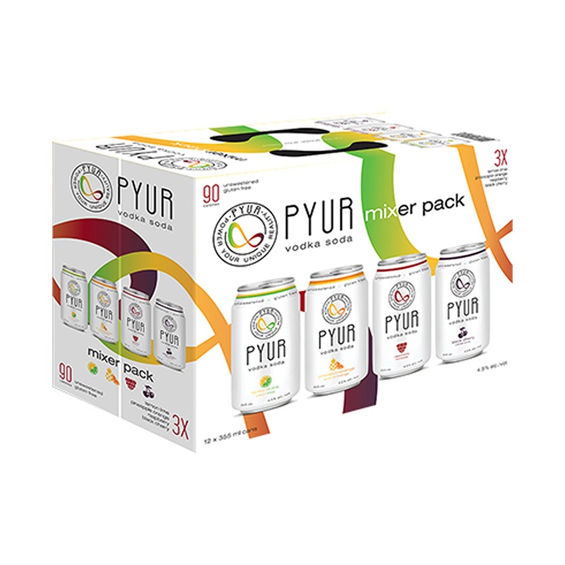 Pyur Vodka Soda Mix Pack – 12x355mL