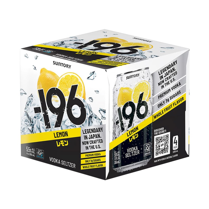 Suntory Minus 196 Lemon Vodka Seltzer – 4x355mL