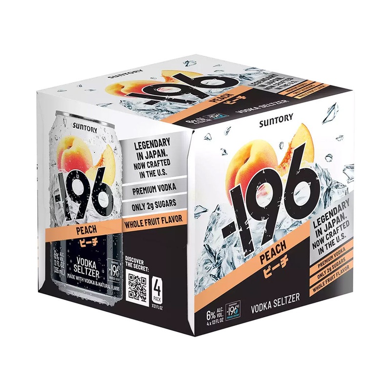 Suntory Minus 196 Peach Vodka Seltzer – 4x355mL