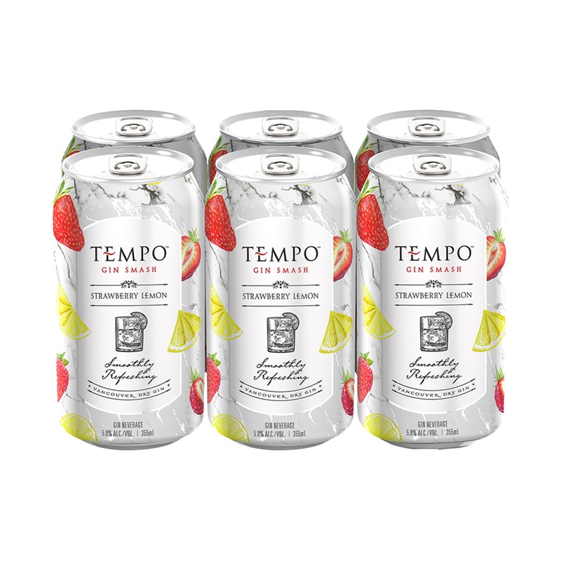 Tempo Strawberry Lemon Gin Smash – 6x355mL
