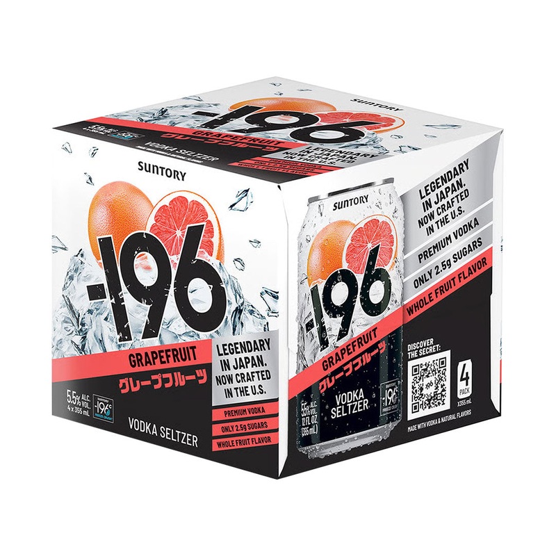 Suntory Minus 196 Grapefruit Vodka Seltzer – 6x355mL