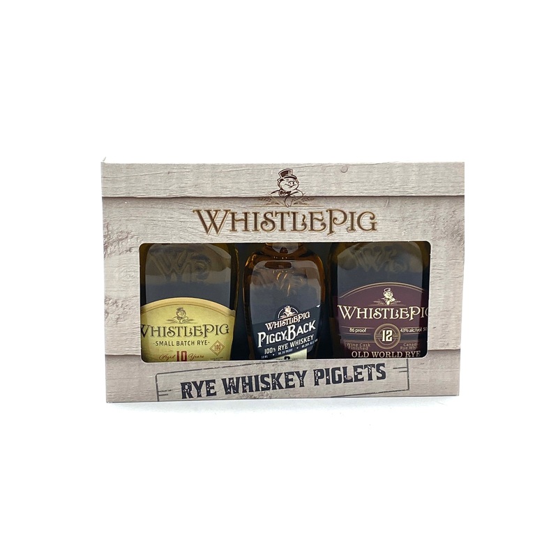 WhistlePig Piglets (Piggyback, 12, & 10 Yr Old) Rye Whiskey Sample Pack 3 x 50 ml