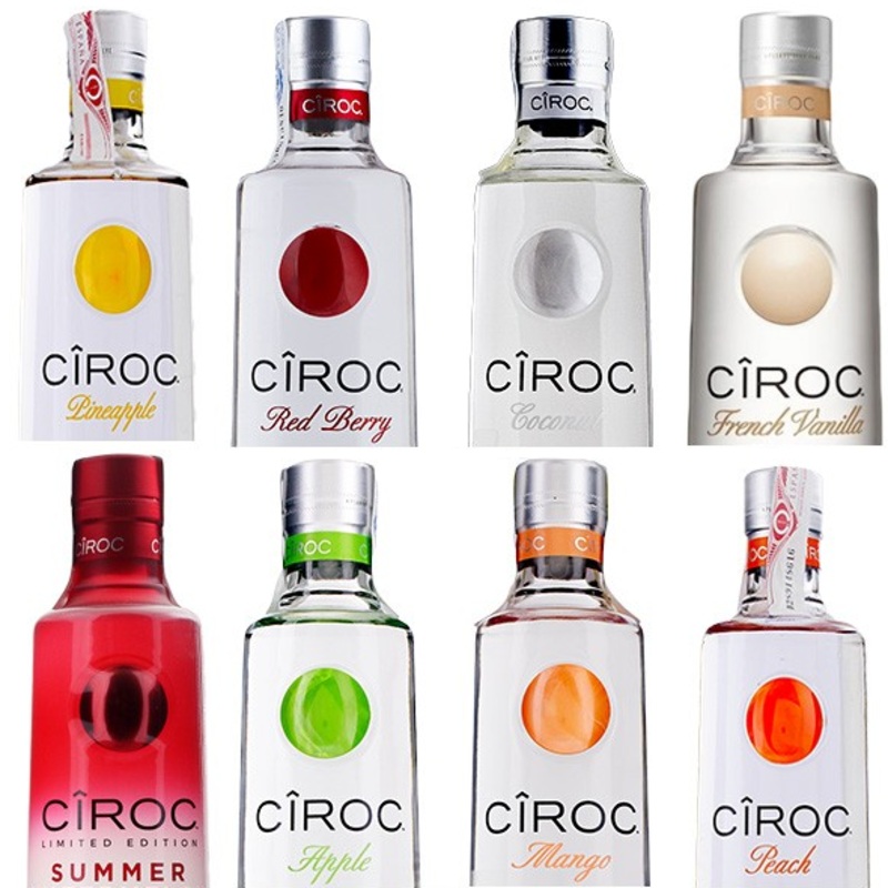 Ciroc Flavored Vodkas|Apple|Coconut|French Vanilla|Mango|Peach|Pineapple|Red Berry|Summer Citrus|Summer Watermelon|750mL|375mL