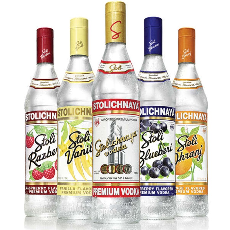 Stoli|Original|Blueberi|Crushed Pineapple|Lime|Razberi|Salted Karamel|1.75L Gift Set|750mL|1.75L