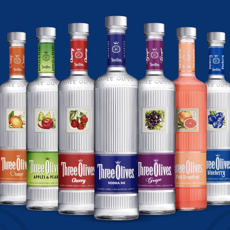 Three Olives Vodkas|Original (Unflavored)|Loopy|Watermelon|Dude|1.75L|750mL