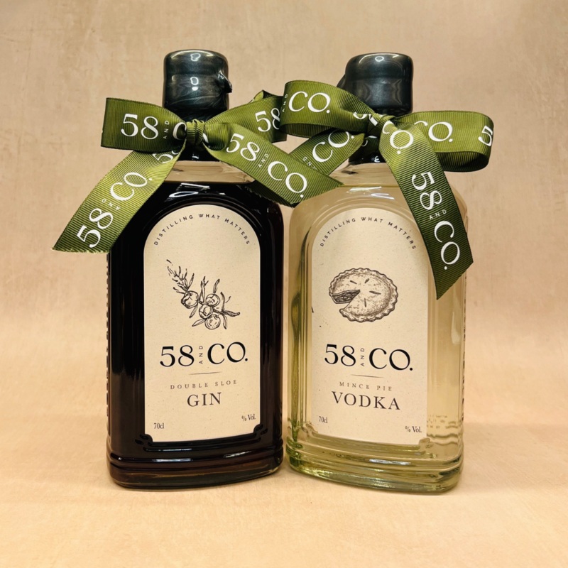 58 and CO Christmas Gin & Vodka Bundle – Double Sloe Gin & Mince Pie Vodka (2 x 70cl)