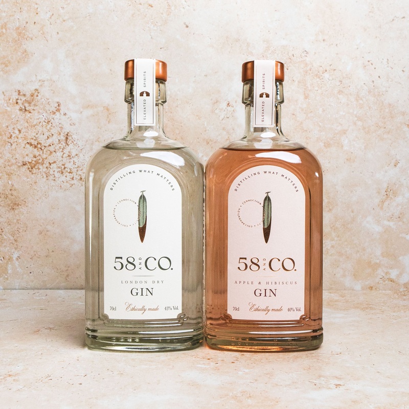58 and CO London Dry Gin + Apple & Hibiscus Pink Gin Duo (2 x 70cl)