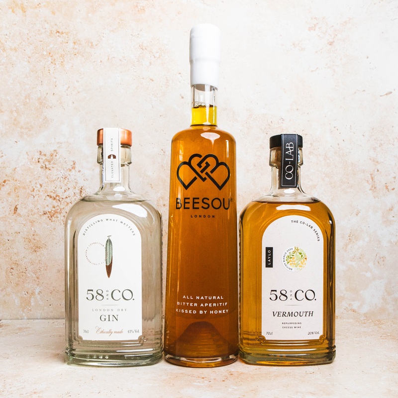 58 and CO Negroni Bianco Cocktail Bundle – London Dry Gin, Vermouth & Beesou (3 x 70cl)