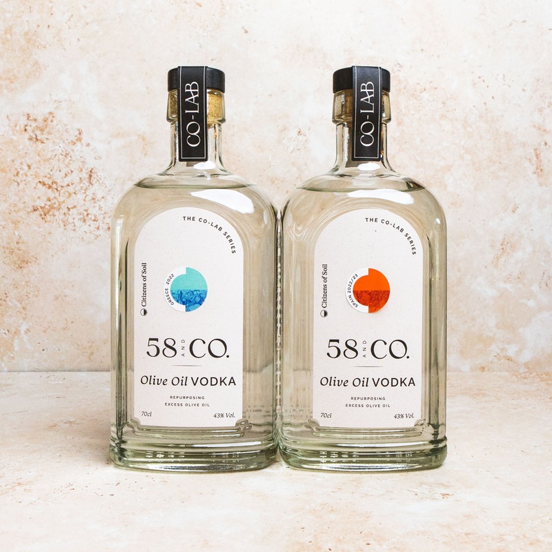 58 and CO Olive Oil Vodka Duo – Greece & Spain (2 x 70cl)