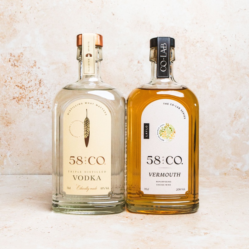 58 and CO Wet Martini Cocktail Bundle – Triple Distilled Vodka & British Bianco Vermouth (2 x 70cl)