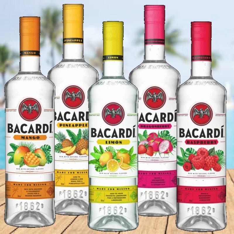 Bacardi Flavored Rums|Dragonberry|Limon|Pineapple|Raspberry|750mL|1.75L