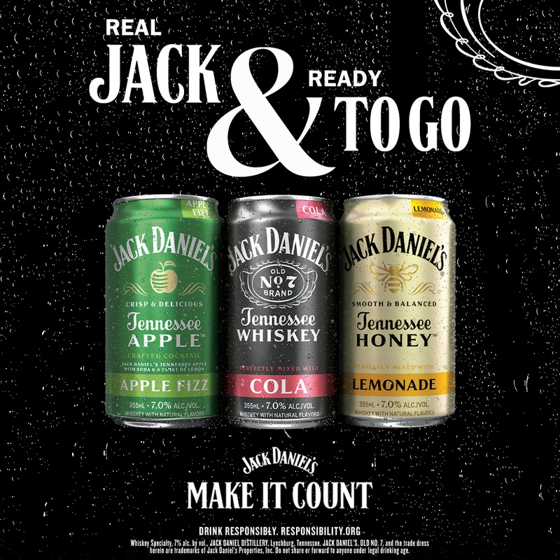 Jack Daniel’s Can Cocktails|Jack & Cola|Honey Lemonade|Apple Fizz|4pk/12oz cans