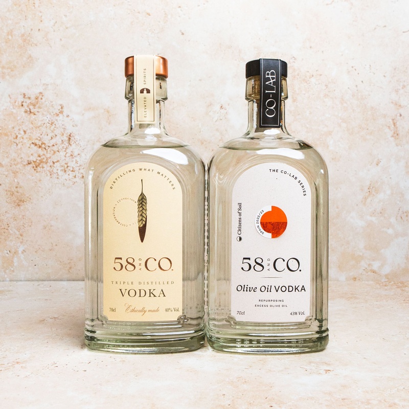 58 and CO Vodka Martini Bundle – Olive Oil Vodka & Triple Distilled Vodka (2 x 70cl)